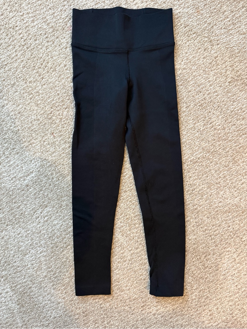 Athleta Black Ribbed High-Waist Girls' Leggings